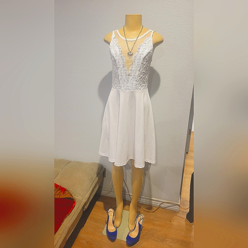 Grace Karin white party cocktail dress size small
